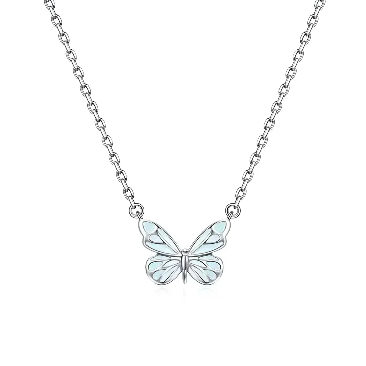 Collar Mariposa Iluminada (PLATA 925)