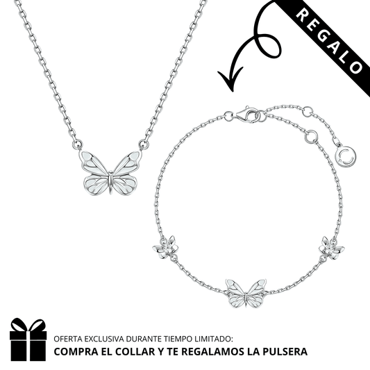 Set Mariposa Iluminada (PLATA 925)