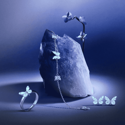 Set Mariposa Iluminada (PLATA 925)